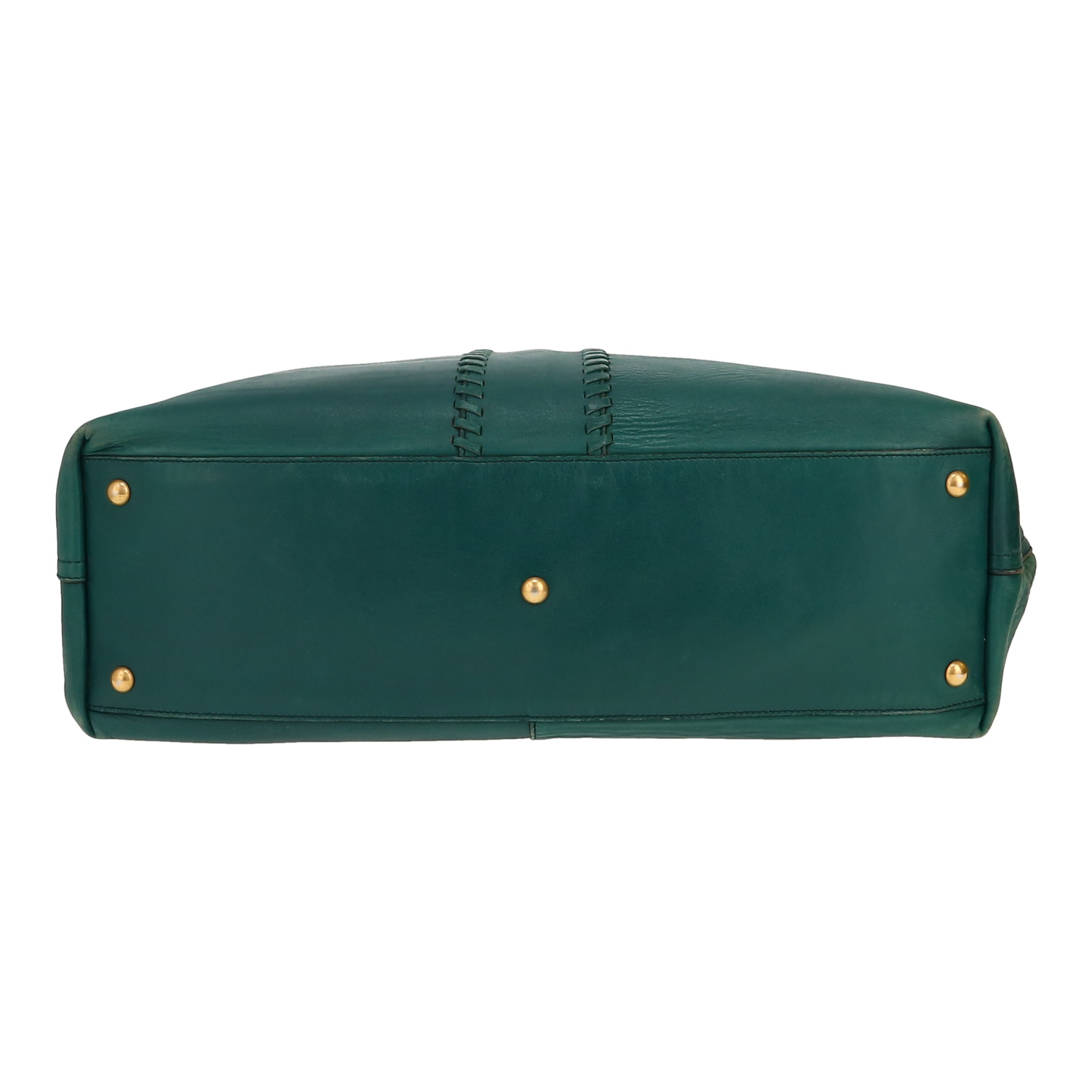 Sac cabas Saint Laurent   en cuir bleu-canard - Detail D1