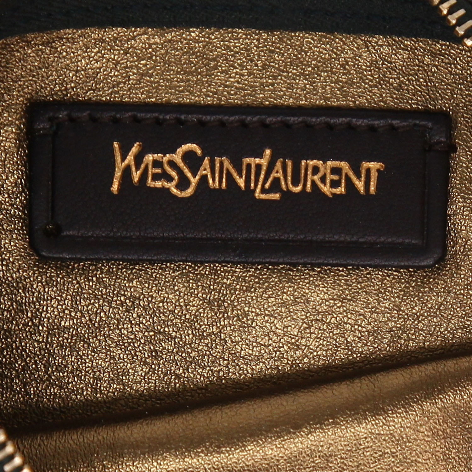 Bolso Cabás Saint Laurent   en cuero azul verdoso - Detail D2