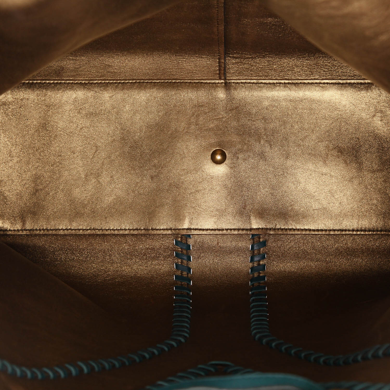 Sac cabas Saint Laurent   en cuir bleu-canard - Detail D3