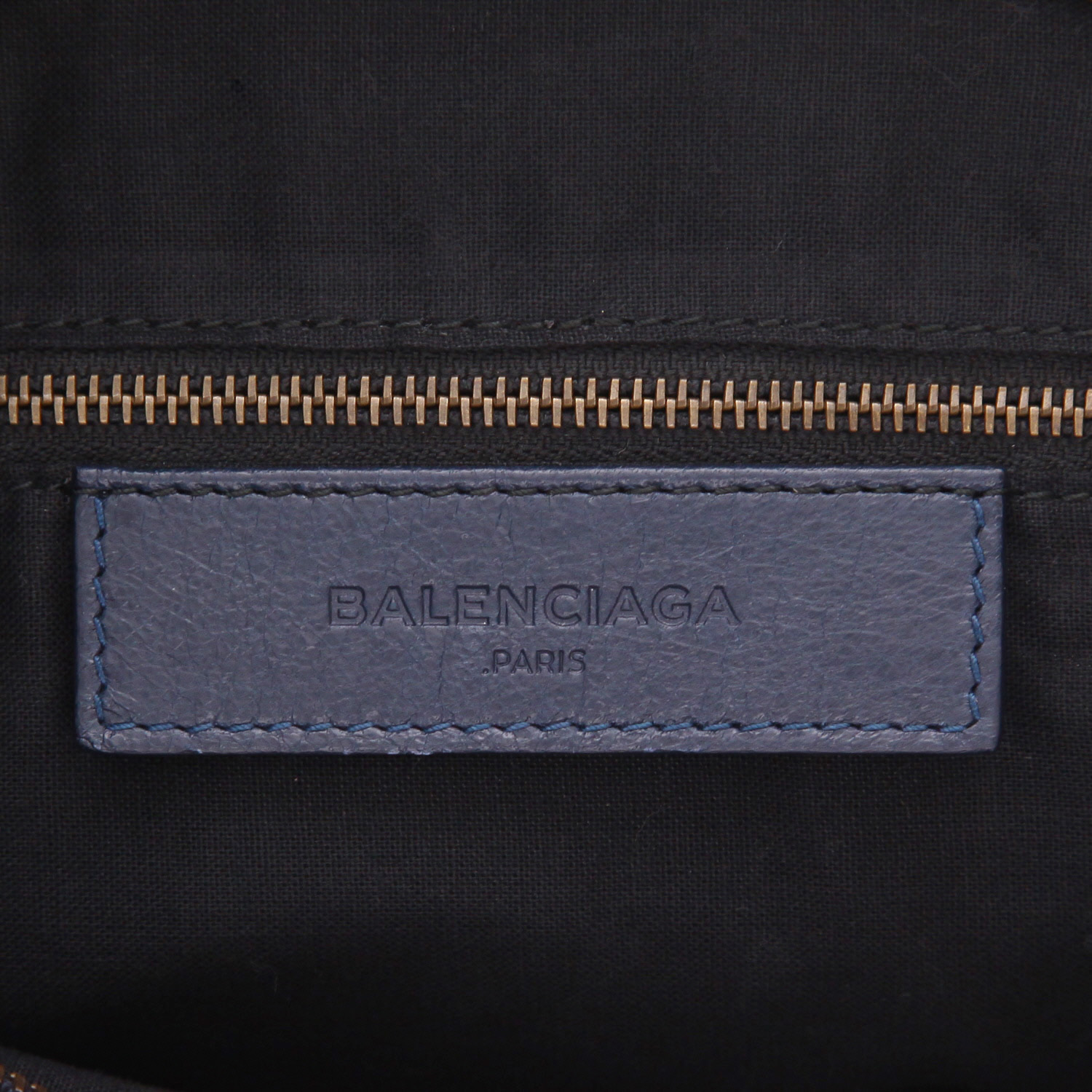 Borsa a tracolla Balenciaga  City in pelle blu - Detail D2