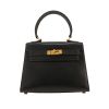 Hermès  Kelly 20 cm shoulder bag  in black box leather - 360 thumbnail