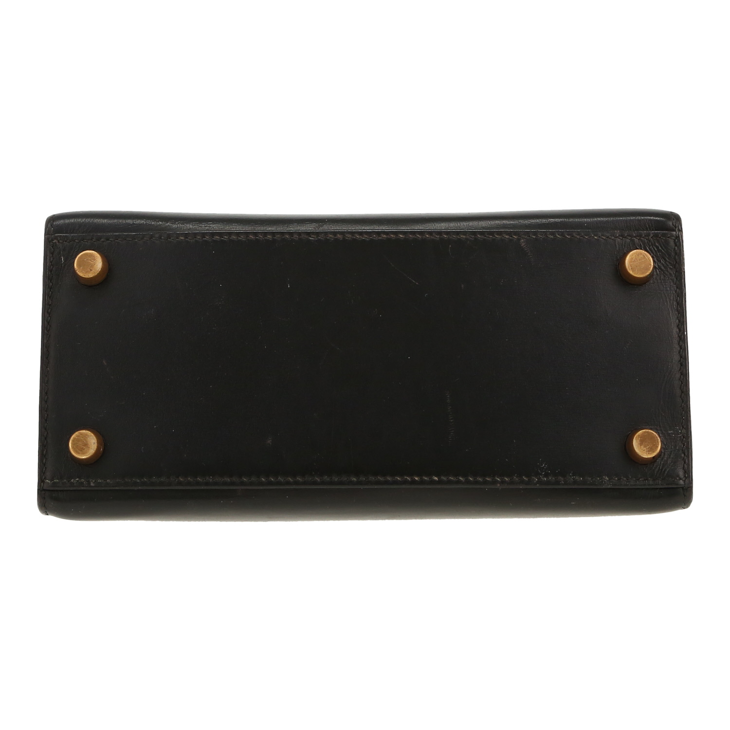 Sac bandoulière Hermès  Kelly 20 cm en cuir box noir - Detail D1