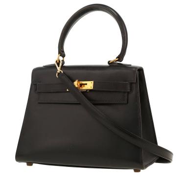 Borsa a tracolla Hermès  Kelly 20 cm in pelle box nera