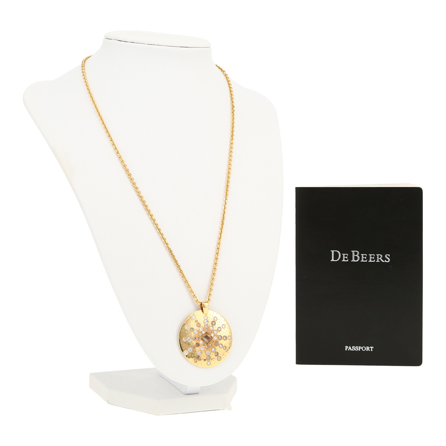 Collana De Beers Talisman modello grande in oro giallo, diamanti e diamante grezzo - Detail D2