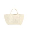 Bolso bandolera Bottega Veneta  Cabat mini  en cuero intrecciato blanco - 360 thumbnail