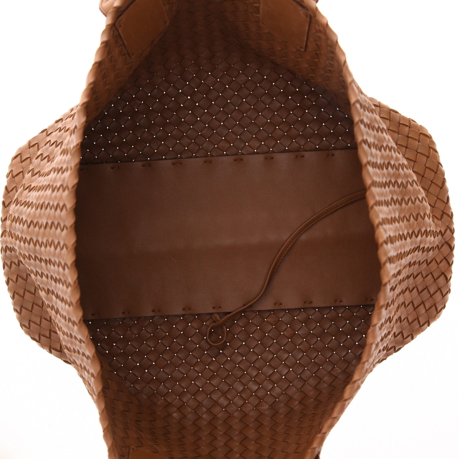 Shopping bag Bottega Veneta Cabat in pelle intrecciata marrone - Detail D3