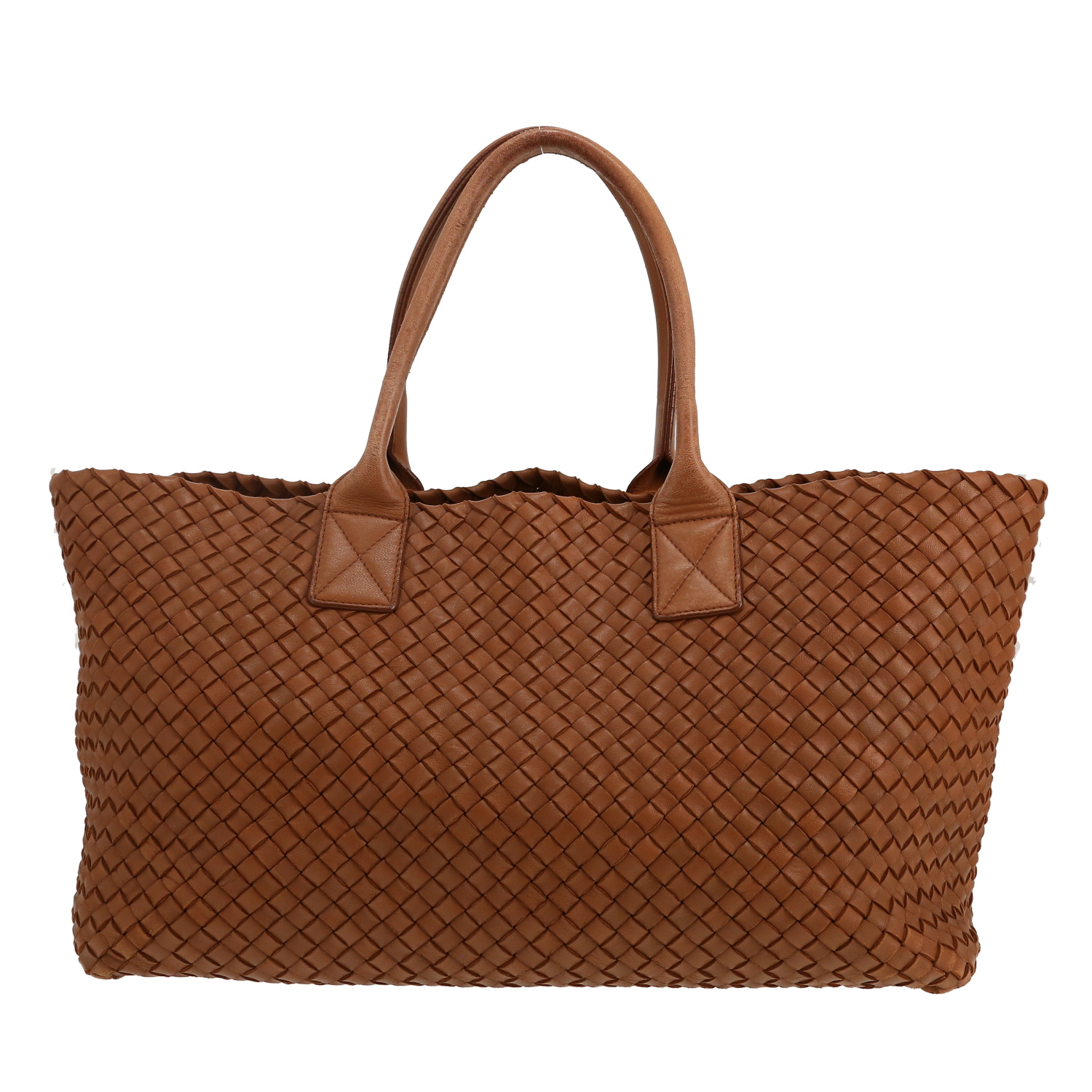 Shopping bag Bottega Veneta Cabat in pelle intrecciata marrone - Detail D4