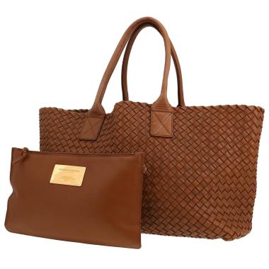 Shopping bag Bottega Veneta  Cabat in pelle intrecciata marrone