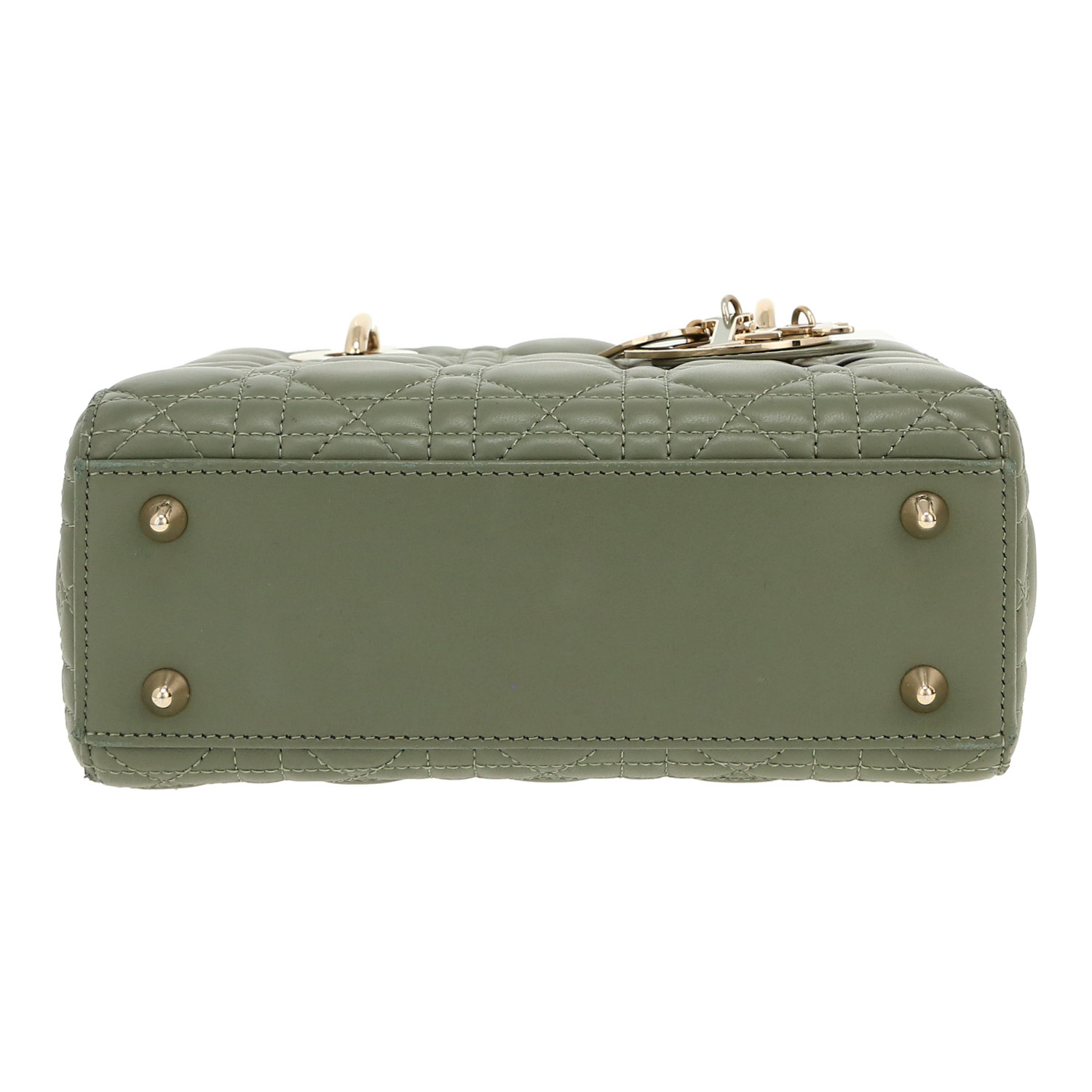 Borsa Dior  Lady Dior in pelle cannage verde - Detail D1
