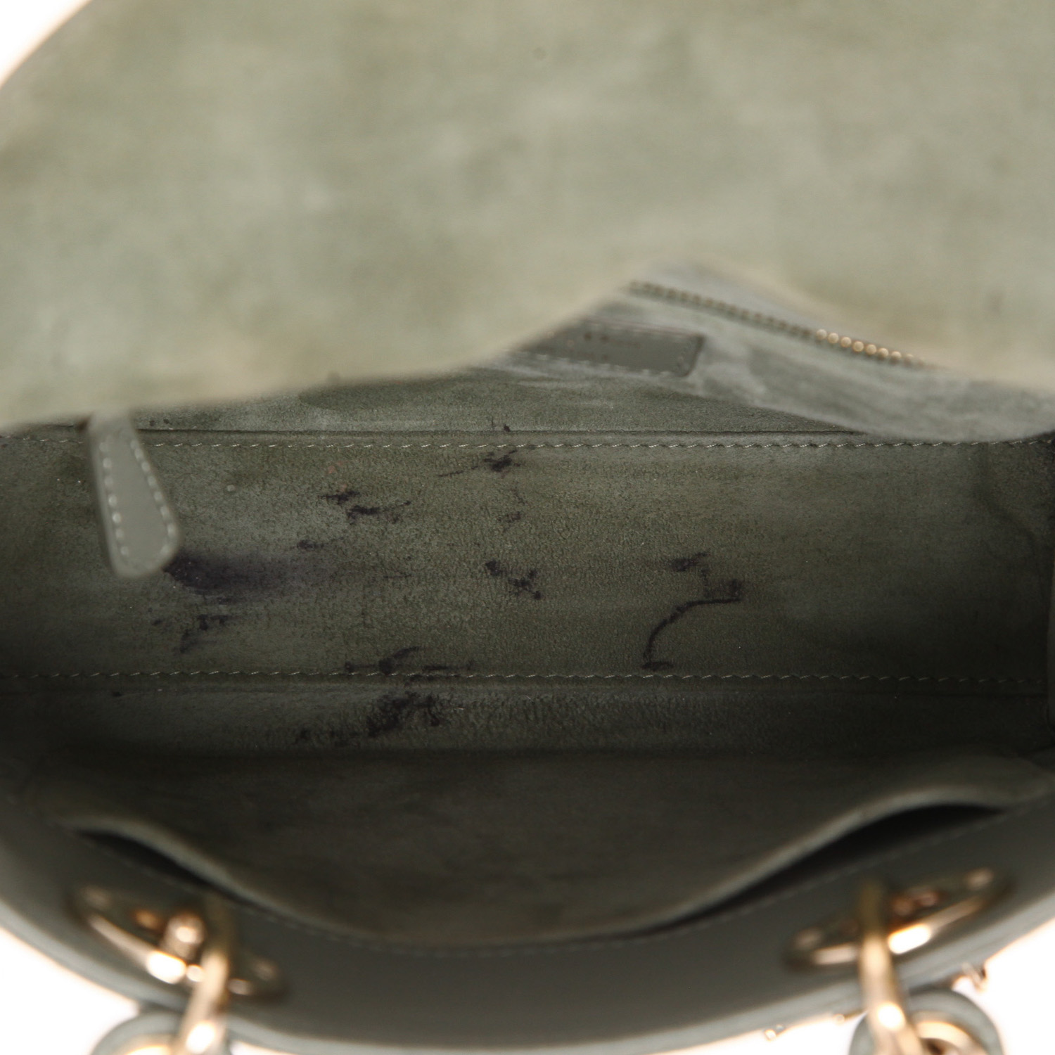 Bolso de mano Dior  Lady Dior en cuero cannage verde - Detail D3