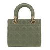 Sac à main Dior  Lady Dior en cuir cannage vert - Detail D4 thumbnail