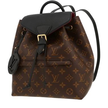 Sac à dos Louis Vuitton   en toile monogram marron et cuir grainé noir