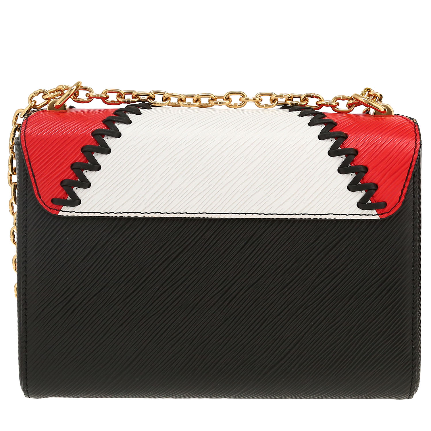 Louis Vuitton Twist shoulder bag in black, red and white epi leather - Detail D4
