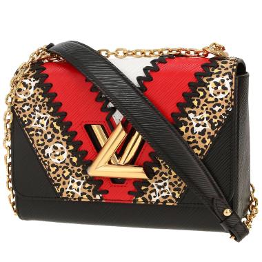 Bolso bandolera Louis Vuitton  Twist en cuero Epi negro rojo y blanco