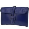 Hermès  Jige pouch  in Sapphire Blue box leather - 00pp thumbnail