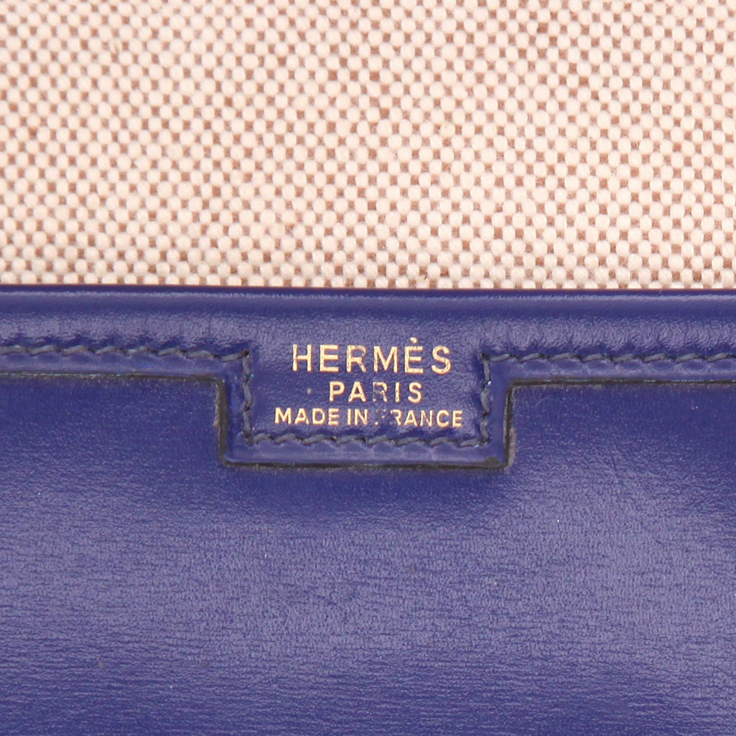 Hermès  Jige pouch  in Sapphire Blue box leather - Detail D2