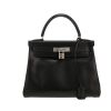 Hermès  Kelly 28 cm handbag  in black box leather - 360 thumbnail