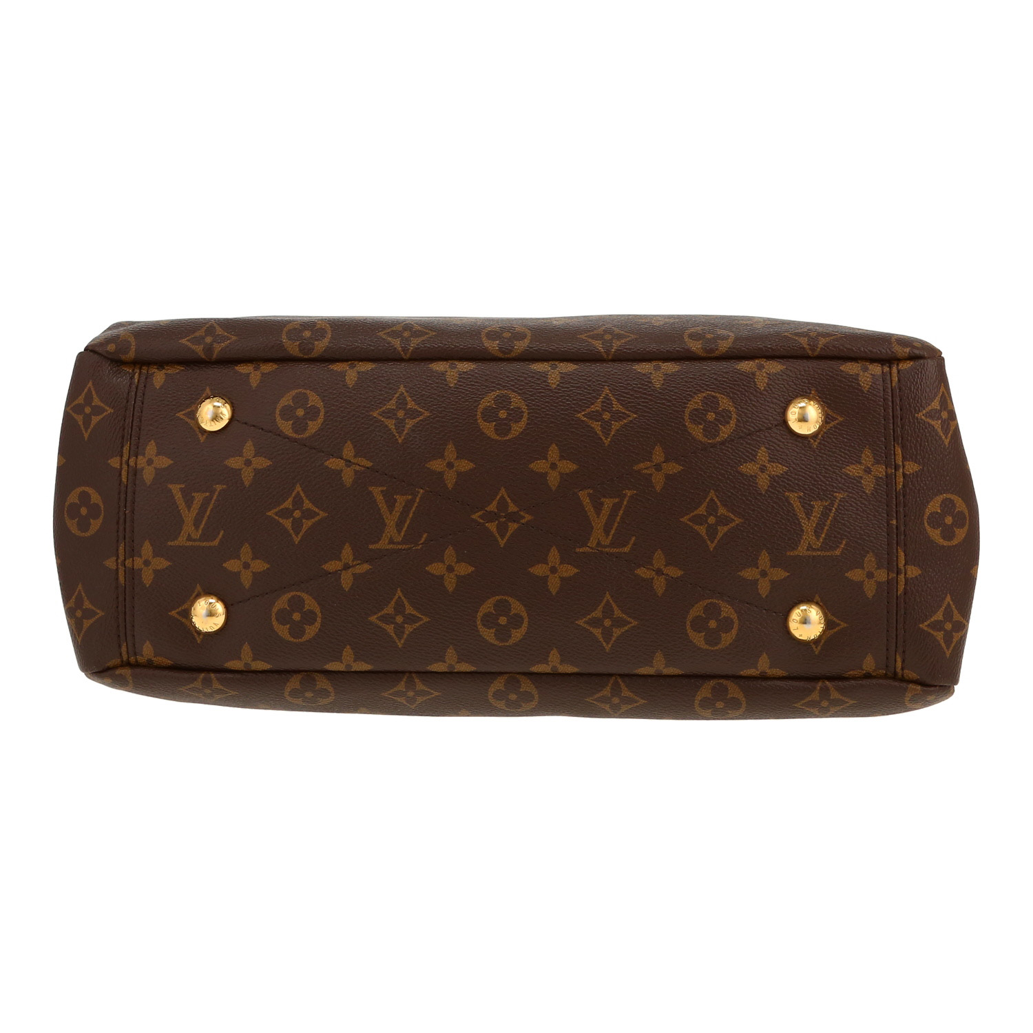 Borsa a tracolla Louis Vuitton  Pallas in tela monogram marrone e pelle naturale - Detail D1