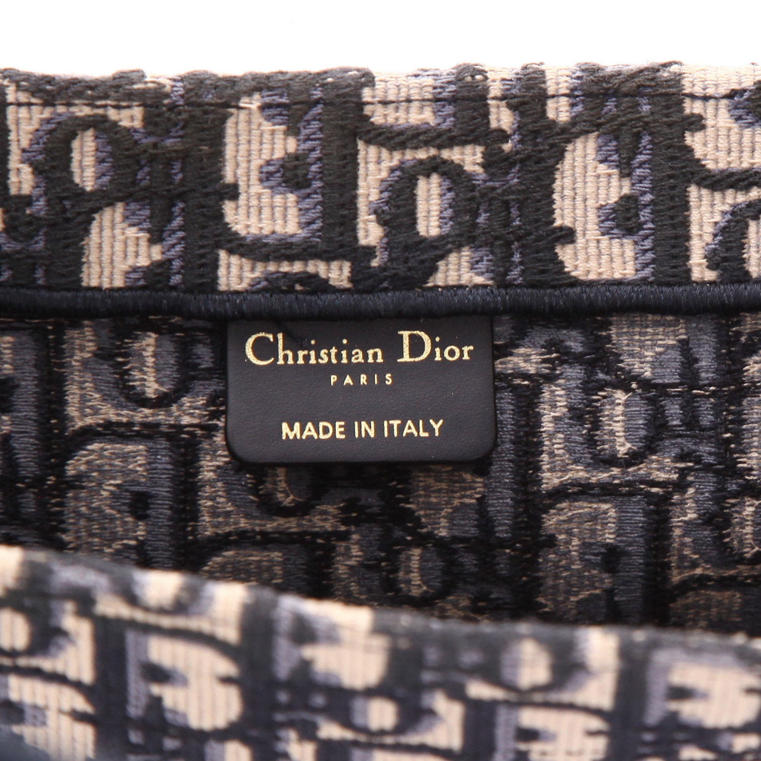 Shopping bag Dior  Book Tote modello medio  in tessuto a monogramma Oblique blu e beige - Detail D2