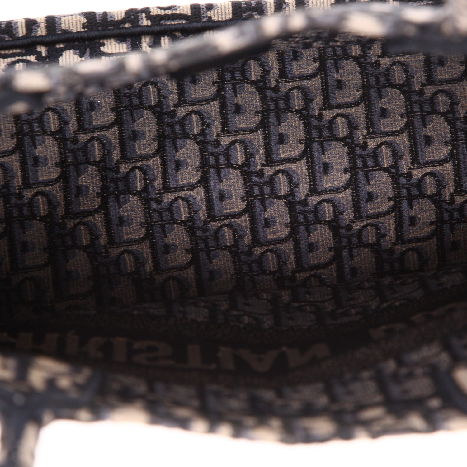 Sac cabas Dior  Book Tote en toile monogram Oblique bleue et beige - Detail D3