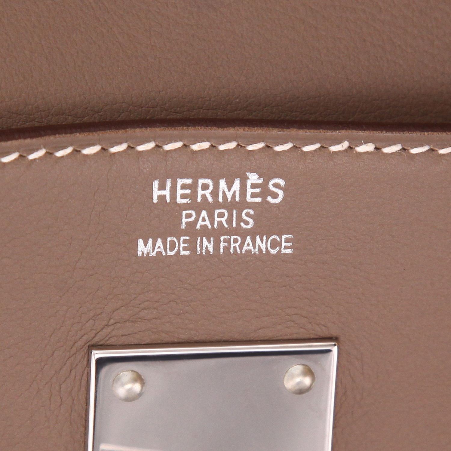Hermès  Haut à Courroies - Travel Bag travel bag  in etoupe leather  and "H" canvas - Detail D2