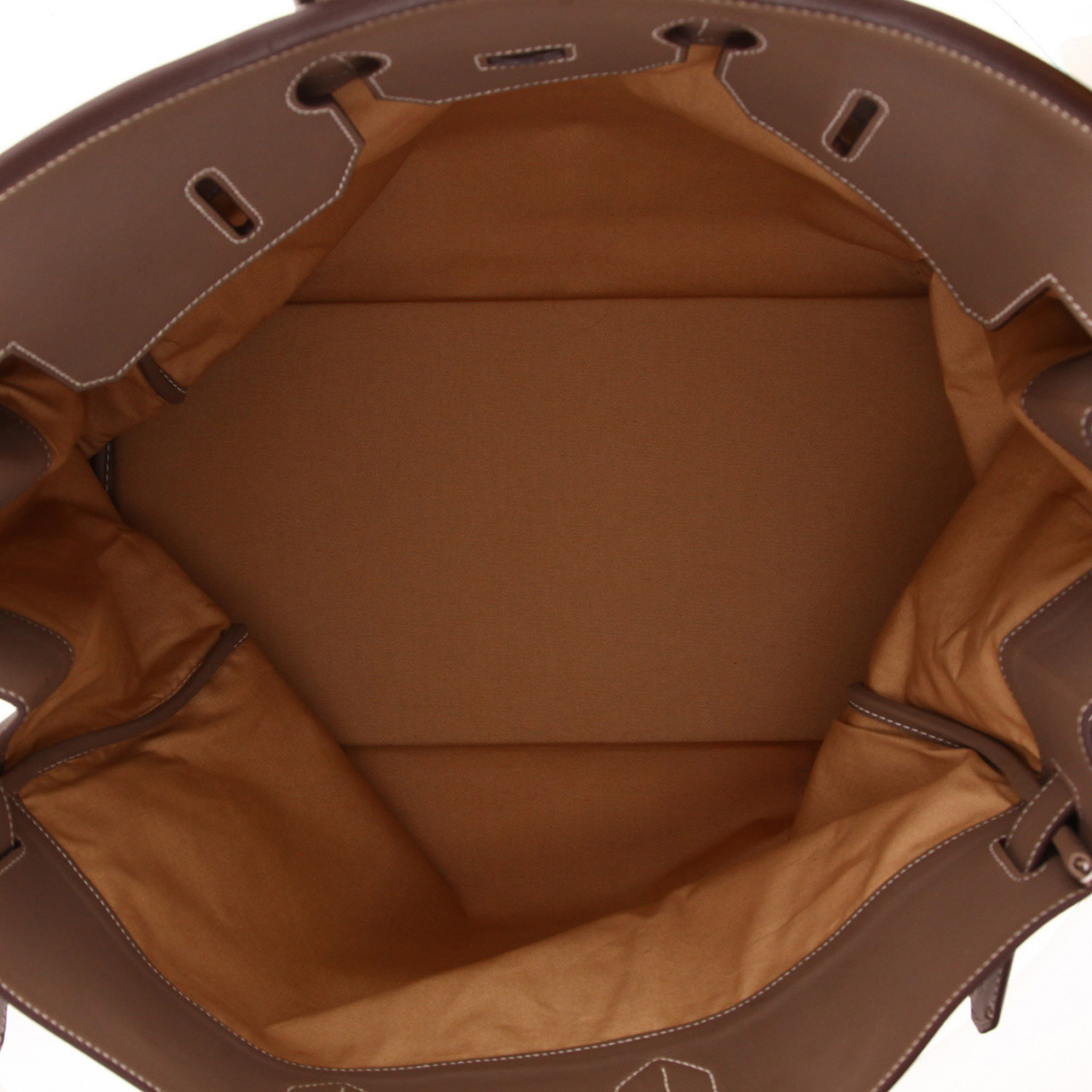 Borsa da viaggio Hermès  Haut à Courroies - Travel Bag in pelle etoupe e tela "H" - Detail D3