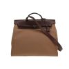 Hermès  Herbag bag worn on the shoulder or carried in the hand  in taupe canvas  and brown leather - 360 thumbnail