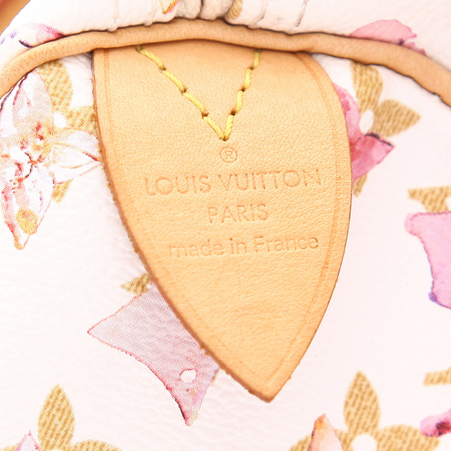 Sac à main Louis Vuitton  Speedy Editions Limitées en toile monogram blanche et cuir naturel - Detail D2