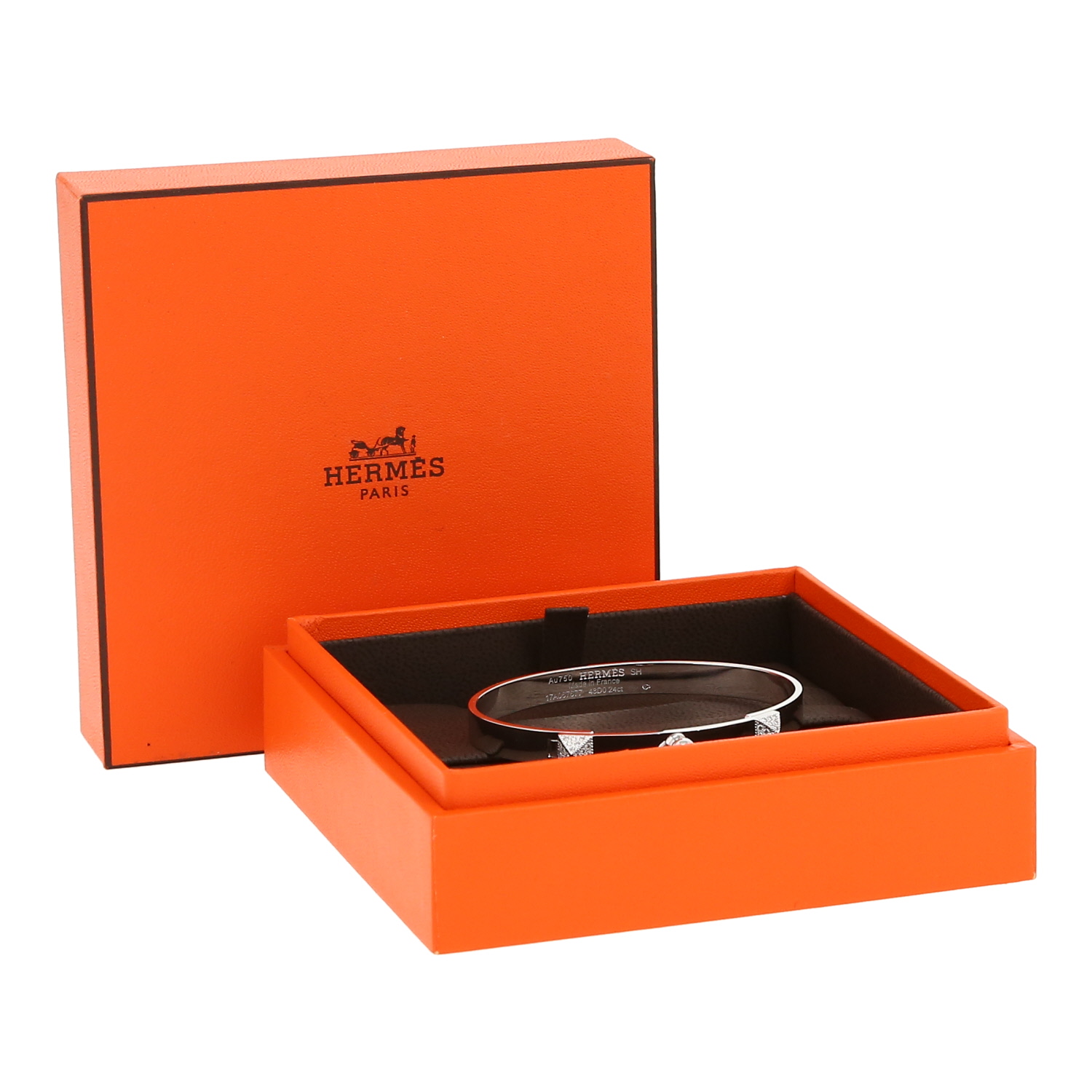 Brazalete Hermès Collier de chien de oro blanco y diamantes