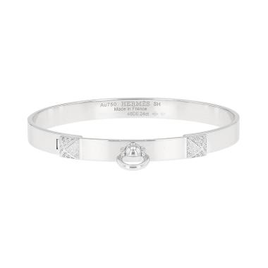 Bracelet Hermès Collier de chien en or blanc et diamants