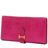 Hermès  Bearn wallet  in Rose Sheherazade alligator - 00pp thumbnail