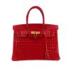 Bolso de mano Hermès  Birkin 30 cm en cocodrilo niloticus rojo Vif - 360 thumbnail