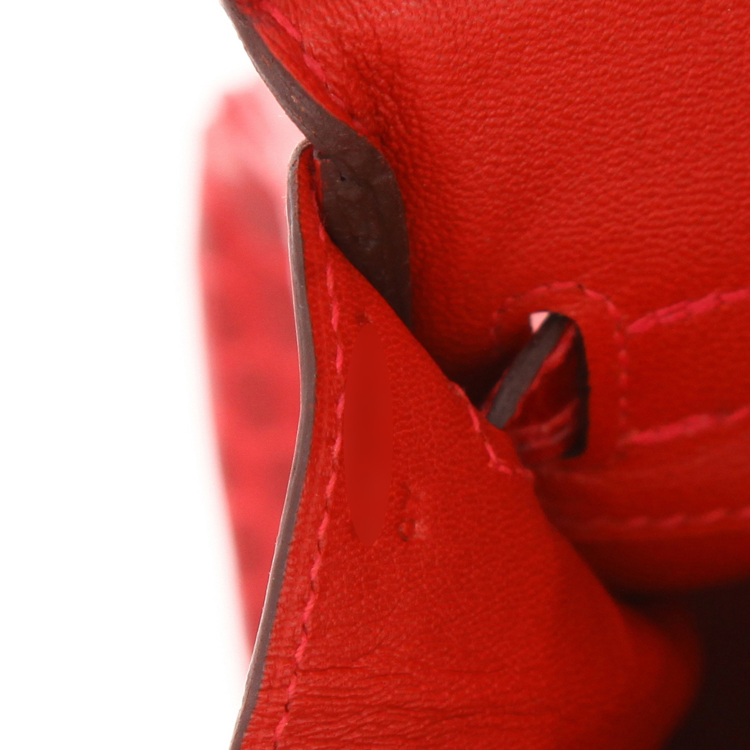 Hermès  Birkin 30 cm handbag  in red Vif niloticus crocodile - Detail D4