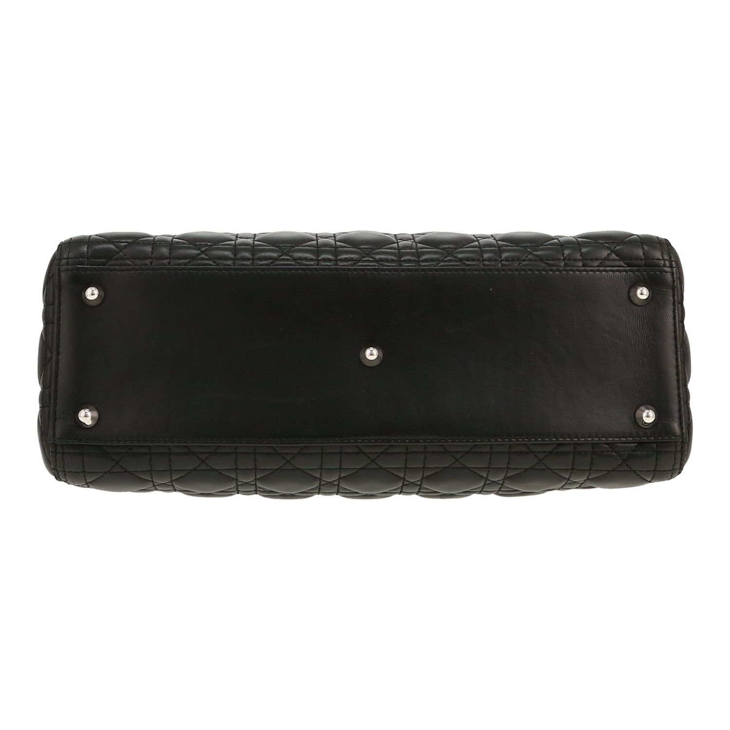 Bolso de mano Dior  Lady Dior en cuero cannage negro - Detail D1