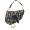 Dior  Saddle mini  handbag  in navy blue and beige monogram canvas Oblique  and navy blue leather - 00pp thumbnail