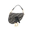 Dior  Saddle mini  handbag  in navy blue and beige monogram canvas Oblique  and navy blue leather - 360 thumbnail