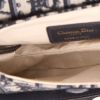 Dior  Saddle mini  handbag  in navy blue and beige monogram canvas Oblique  and navy blue leather - Detail D3 thumbnail