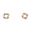 Paire de boucles d'oreilles Poiray Tresse en or jaune, or blanc et diamants - 00pp thumbnail