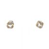 Paire de boucles d'oreilles Poiray Tresse en or jaune, or blanc et diamants - 360 thumbnail