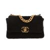 Borsa a tracolla Chanel  19 in maglia nero - 360 thumbnail