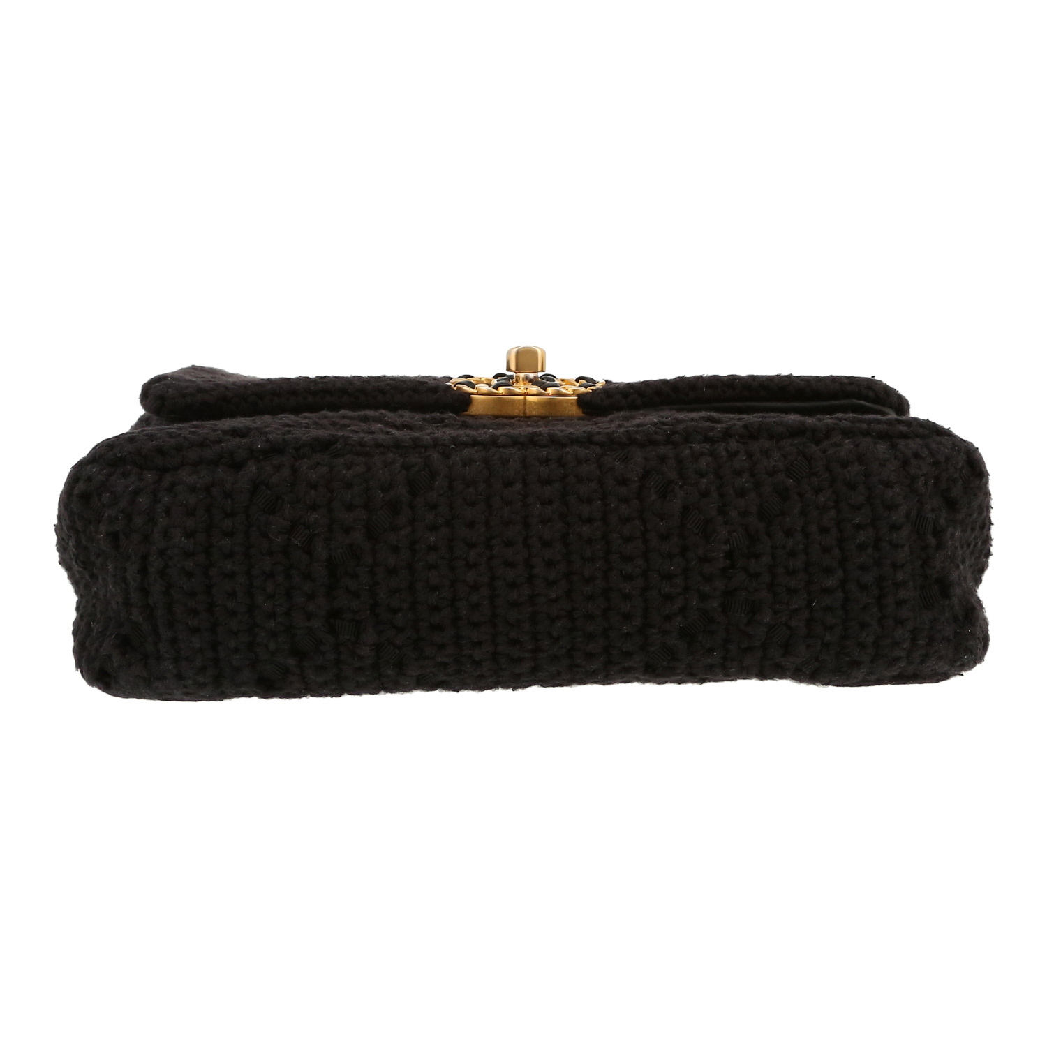 Chanel  19 shoulder bag  in black knitting - Detail D1