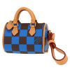 Louis Vuitton  Nano Speedy key-ring  in brown and blue damier canvas  and natural leather - 00pp thumbnail