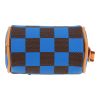 Louis Vuitton  Nano Speedy key-ring  in brown and blue damier canvas  and natural leather - Detail D1 thumbnail