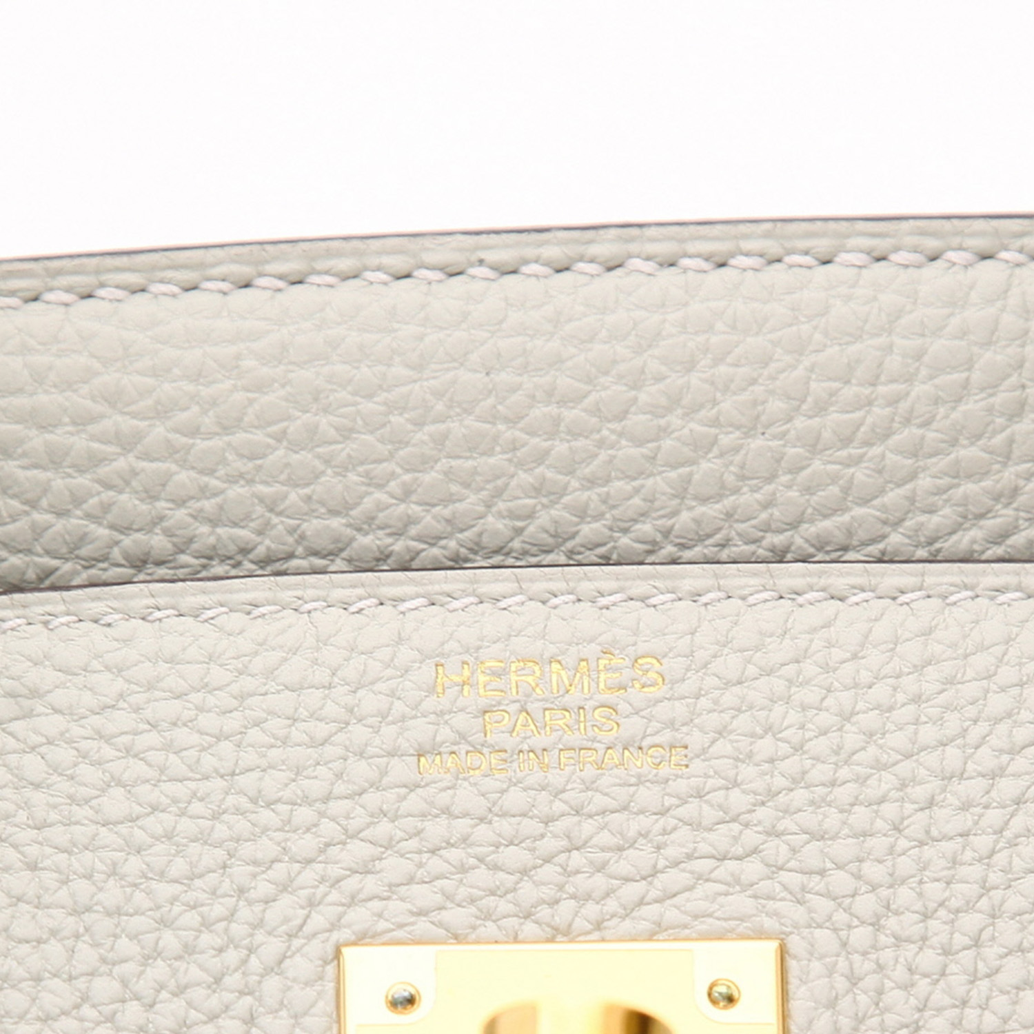 Hermès  Birkin 30 cm handbag  in Gris Neve togo leather - Detail D2