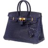 Bolso de mano Hermès  Birkin 25 cm en cocodrilo porosus Bleu Encre - 00pp thumbnail