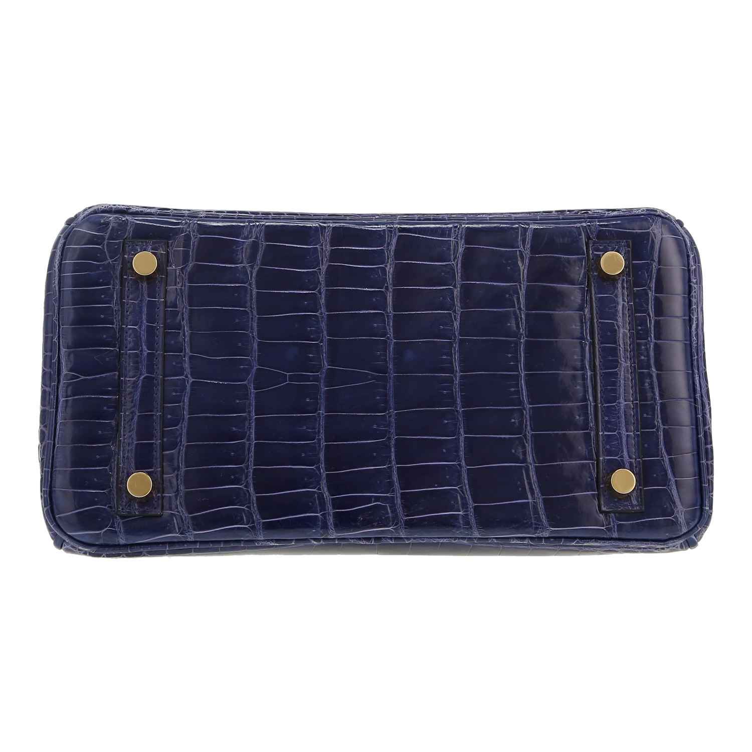 Borsa Hermès  Birkin 25 cm in coccodrillo marino Bleu Encre - Detail D1