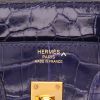 Bolso de mano Hermès  Birkin 25 cm en cocodrilo porosus Bleu Encre - Detail D2 thumbnail