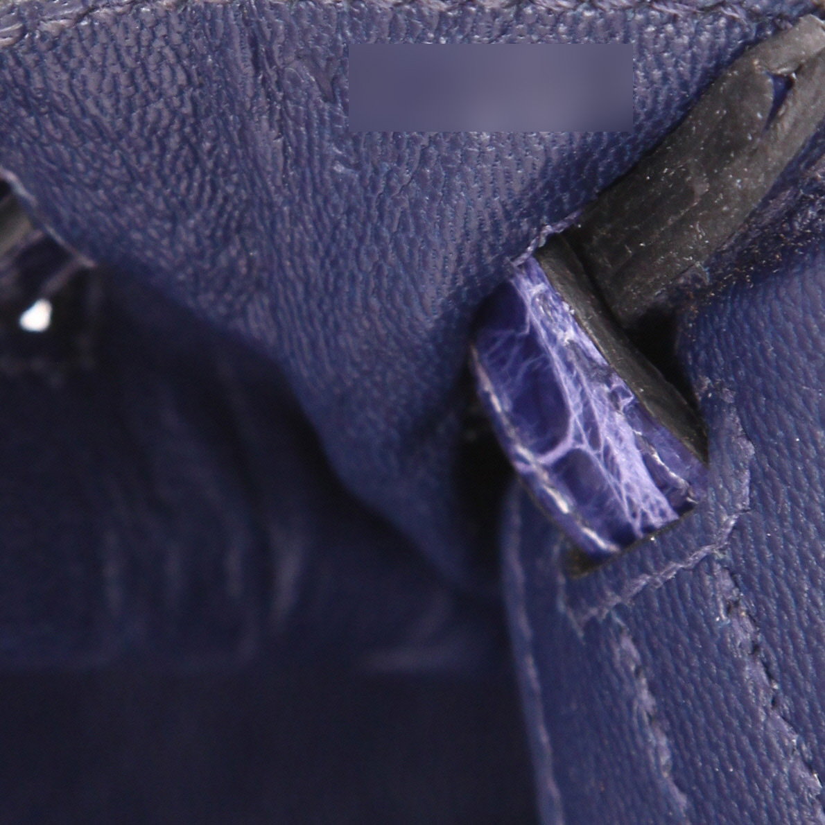 Sac à main Hermès  Birkin 25 cm en crocodile porosus Bleu Encre - Detail D4