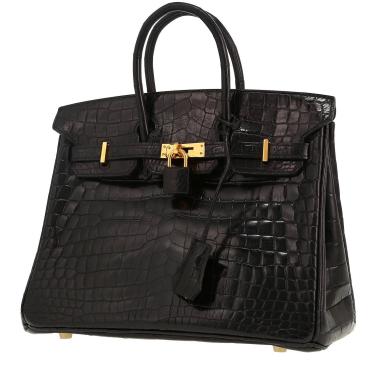 Borsa Hermès  Birkin 25 cm in coccodrillo nero