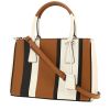 Prada  Galleria handbag  in brown, black and white leather saffiano - 00pp thumbnail